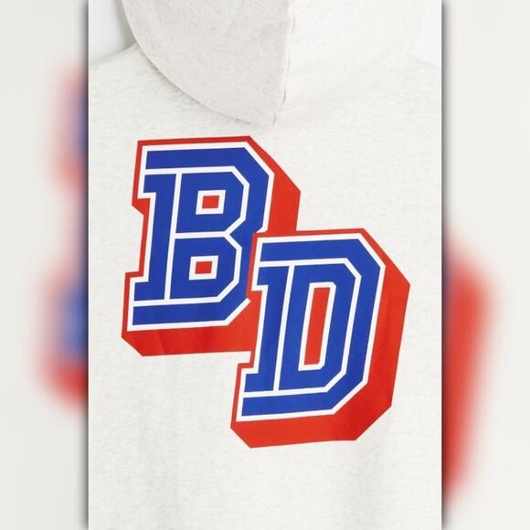 A524 β’ Relaxed Fit Varsity BD Graphic Hoodie β Heather Grey - Picture 5 of 6